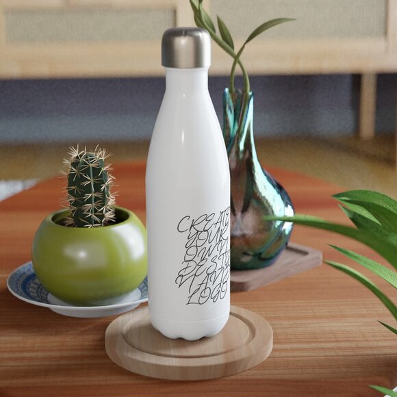 White 17oz Stainless Steel Water Bottle - Picture 2 of 4